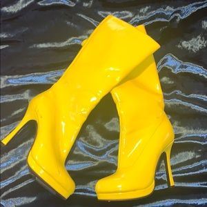 Lime Green High Heel Boots